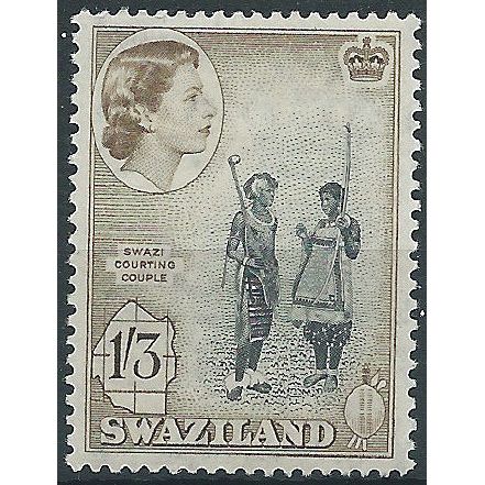 Swaziland 1956 SG60 1/3d Black & Sepia Mounted Mint . ..