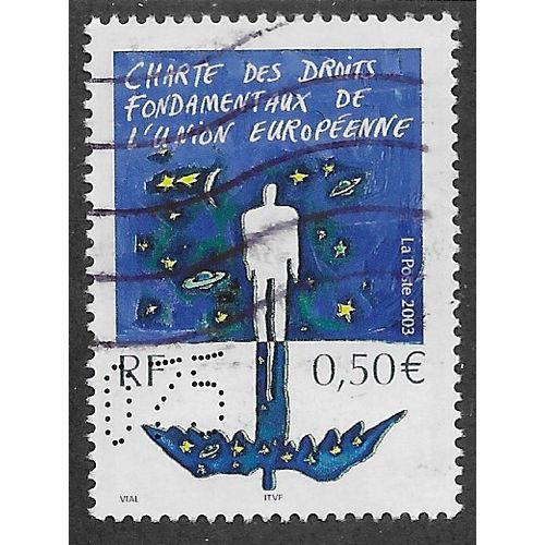 FRA 2003 50c 'HUMAN RIGHTS CHARTER' FINE USED (EBID56-042)