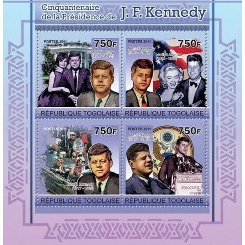 TOGO 2011 SHEET MNH KENNEDY JFK PRESIDENTS PRESIDENTES 7