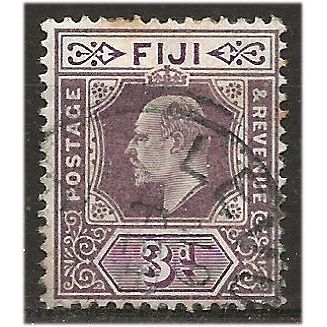 Fiji 1903 SG108 3d Dull Purple & Purple Wmk Crown CA Fine Used . ..