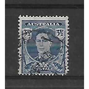 Australia.SG207 3 1/2d King George VI (Bright Blue).Fine Used.Sep20