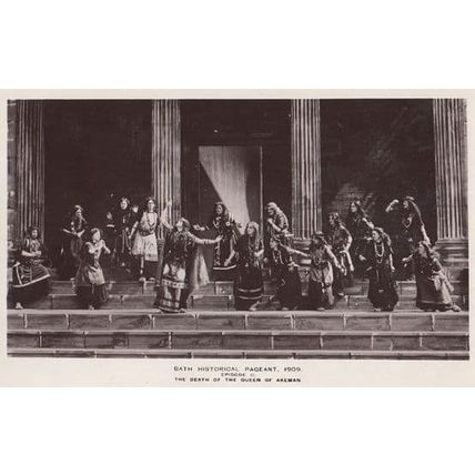 Death Of Queen Akeman 1909 Bath Pageant Old RPC Real Photo Postcard