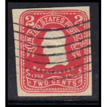 Used U395 2c George Washington Fine Cut Square Z2823