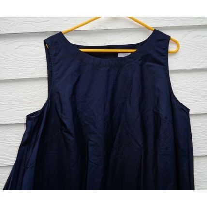 J. Jill Pleated Navy Blue Dress NEW 2X Sleeveless Casual