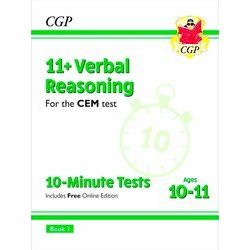 11 Cem 10-Minute Tests: Verbal Reasoning - Ages 10-11 Book 1 (With Online Editio