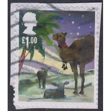 GB, 2015 £1.00 Christmas, SG 3775 (Scott #3458), used on piece