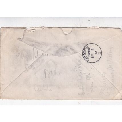 United States 1912 New York - Croydon UK cover Written tear