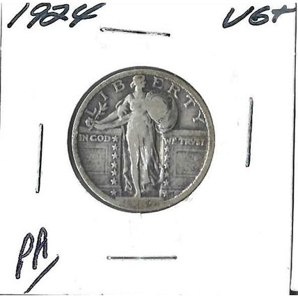 1924 US Standing Liberty Quarter VG/F