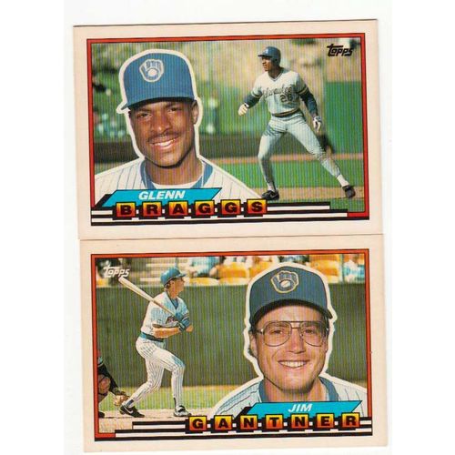 Two 1989 Topps Big Brewers cards #184 Jim Gantner, #204 Glenn Braggs