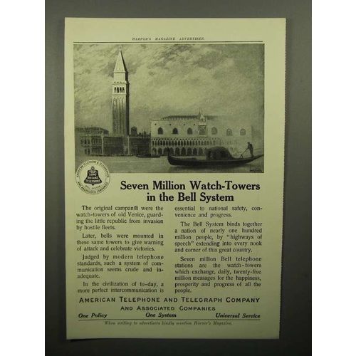 1913 AT&T Telephone Ad - Seven Million Watch-Towers