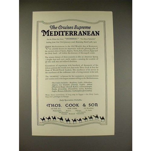 1926 Thos. Cook & Son Cruise Ad - Homeric