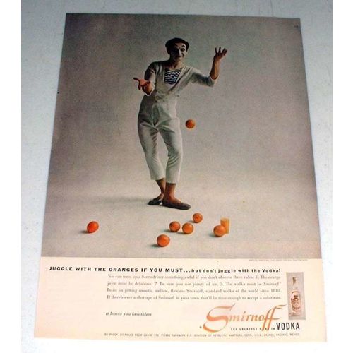 1956 Smirnoff Vodka Ad w/ Marcel Marceau