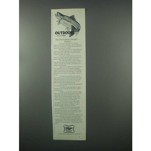 1982 Miller Beer Ad - Outdoors, Fishing Changed