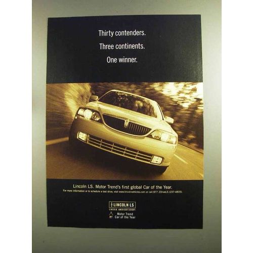 2000 Lincoln LS Car Ad - Thirty Contenders One Winner
