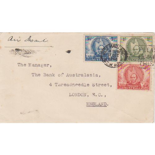 Australia 1946 Mitchell Exploration set on airmail cover to London see others