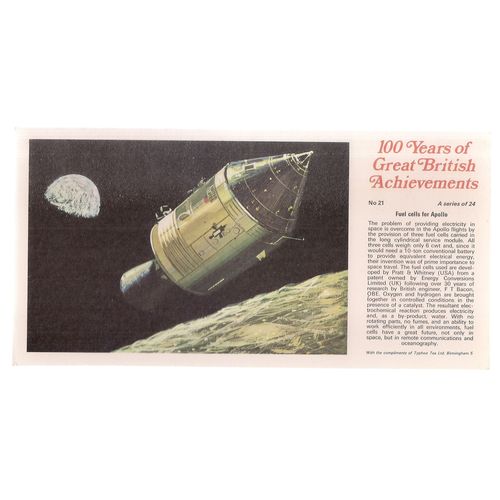 no 21 100 YEARS OF GREAT BRITISH ACHIEVEMENTS 1972 Typhoo Tea Card 228 X 114 mm=