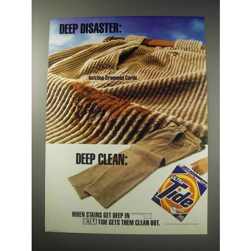1991 Ultra Tide Detergent Ad - Deep disaster: ketchup crammed cords.