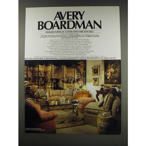1991 Avery Boardman Sofa, Chair and Sofa Bed Ad