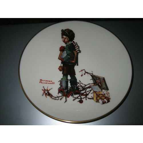 Danbury Mint Norman Rockwell "End of Christmas" Ltd Ed Gorham Collector Plate