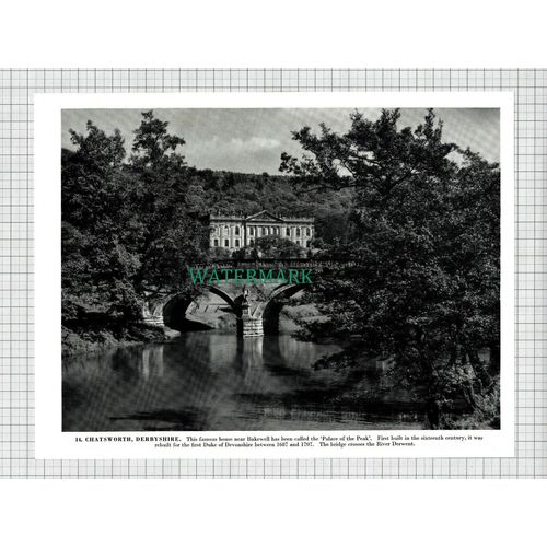 X1964) Chatsworth House - 1960s Print / Cutting