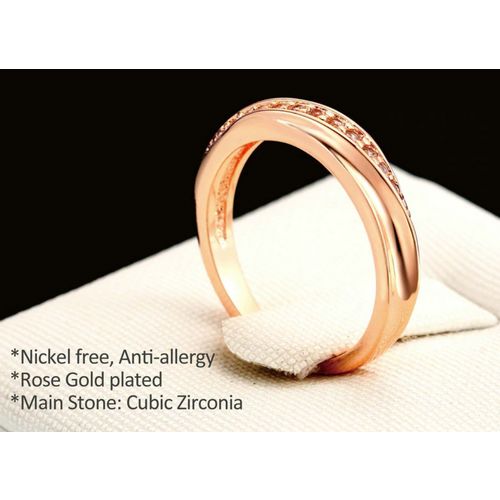 Anastasia Wedding Band AAA CZ Diamonds/Rose Gold