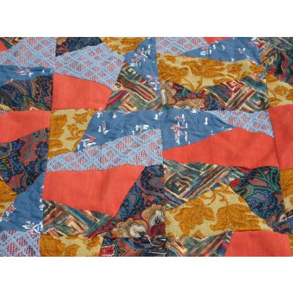 Crazy Throw Quilt 45x54 Tapestry Cotton Chintz Patchwork Handmade Quiltpolice