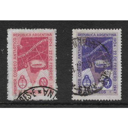 ARGENTINA 1947 ARGENTINE ANTARCTIC MAIL SOUTH POLE SG791/792 SET 2 FINE USED