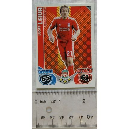 2010/11 Topps Match Attax Trading Card 173 Lucas Leiva, Liverpool FC