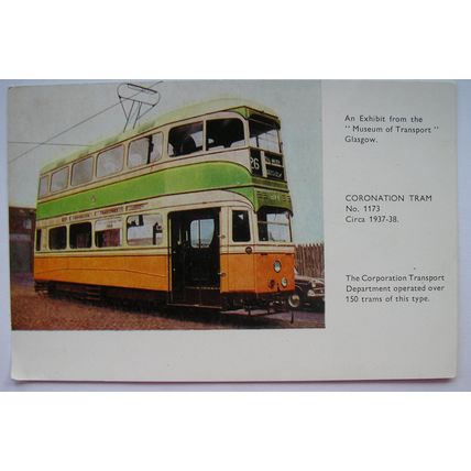 postcard Coronation Tram No.1173 - Museum of Transport, Glasgow