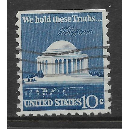 USA 1973 10c ULTRAMARINE JEFFERSON MEMORIAL SG 1516 FINE USED#2