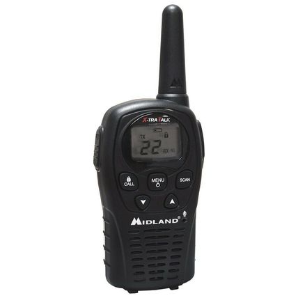 2 WALKIE TALKIE MIDLAND LXT500 SIN CARGADOR NI BATERIAS , PEQUEÑOS Y RESISTENTES