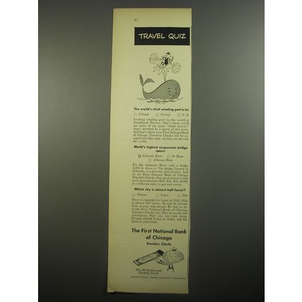 1956 The First National Bank of Chicago Ad - Chief Whaling Port