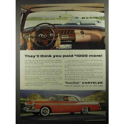 1956 Chrysler Windsor Ad - They'll think you paid $1000 more