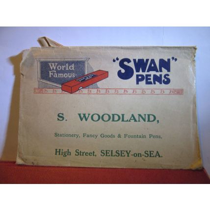 SWAN PENS publicity envelope for S. WOODLAND OF SELSEY-ON-SEA, SUSSEX =