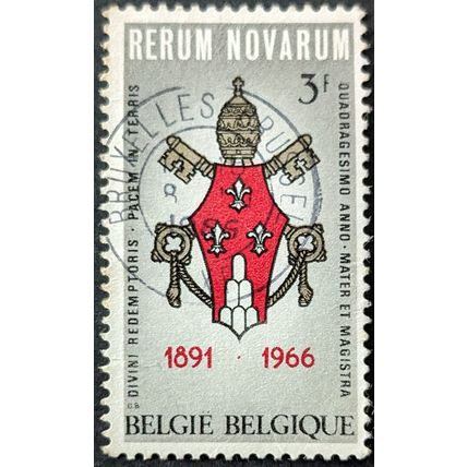 STAMP Belgium SG1961 1966 3Fr Rerum Novarum Used