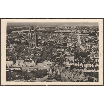 Fliegeraufnahme, Lübeck, c.1950 - Schöning & Co Foto-AK
