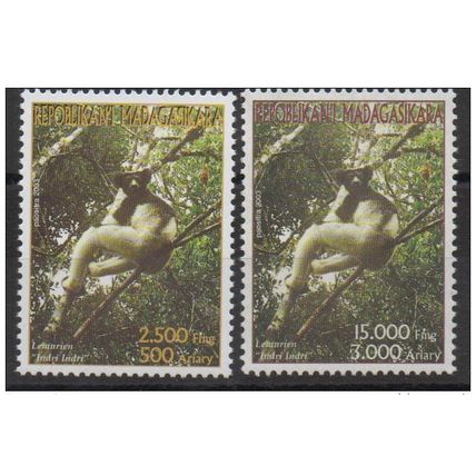 Madagascar 2003 Mi. 2605 -2606 Faune Fauna Lemur Lemurien animals 2 val. MNH **