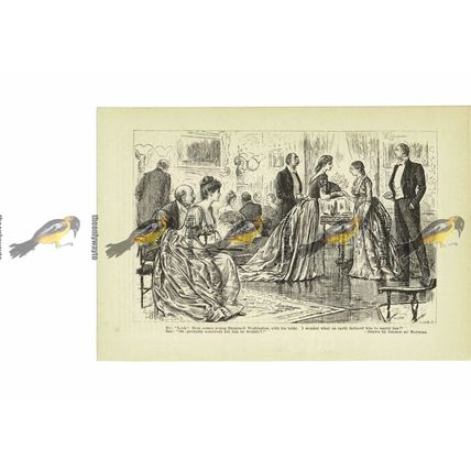 Newly Weds & Gossip, G Du Maurier, Victorian Romance, Book Illustration, 1891