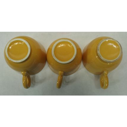 3 Vintage Fiesta Fiestaware Yellow Tea Cup Mug Saucer Plate Fiesta Ring Handle