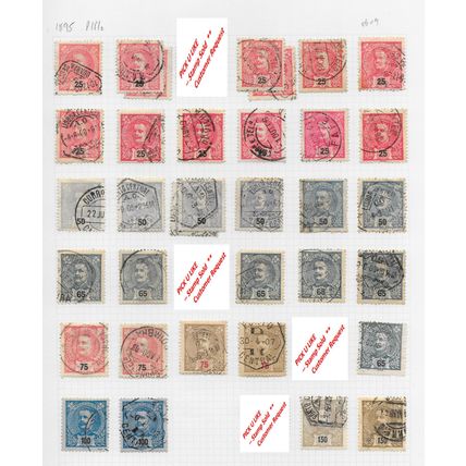 PORTUGAL EARLY CLASSIC 1898 KING CARLOS BLACK FIGURES 25R RED USED TPO PMK