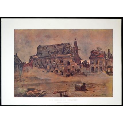 CHURCH OF LOUPPY-LE-CHATEAU 1915 Pierre Vignal FRANCE WORLD WAR I PRINT