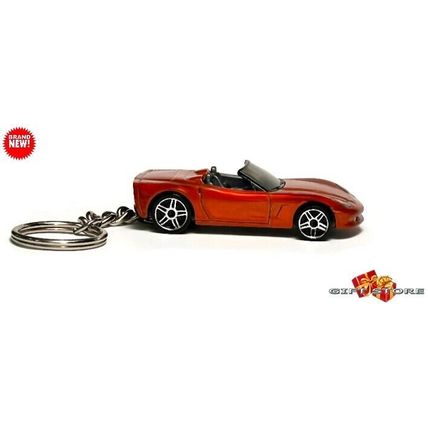 CUSTOM KEYCHAIN ORANGE CHEVY CORVETTE C6 CONVERTIBLE ❤️GREAT GIFT❤️