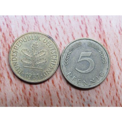 1981j 5 Pfennig Germany Coin