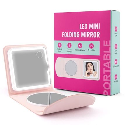 PU Bifold Mirror Compact Powder – Stylish, Portable Makeup Compact with Dual Mir