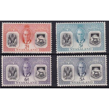 Nyasaland KGVI 1951 Diamond Jubilee Full Set SG167/170 Mint MH