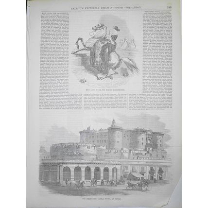 Miss Kate Cooke, the Famous Equestrienne - Ballou's Pictorial, 1857.