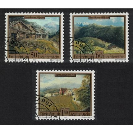 Liechtenstein Paintings by Hans Gantner painter 3v 1993 CTO SG#1046-1048
