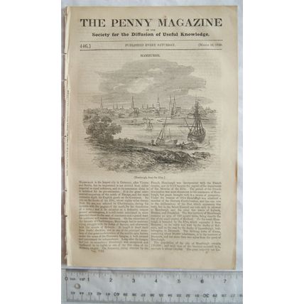1839 The Penny Magazine No. 446 Hamburgh, George Heriot, tea cup, St. George etc