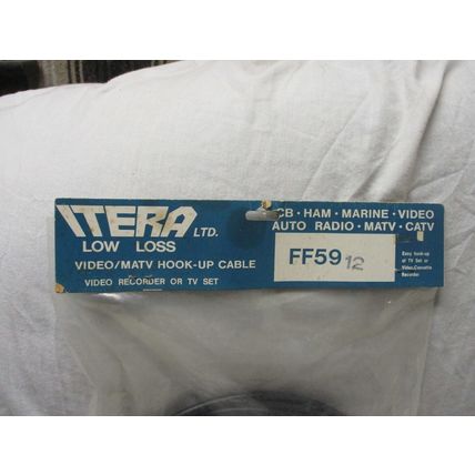 Itera Low Loss Video/TV Cable FF59 CB/Ham/Marine 12 Foot Vintage