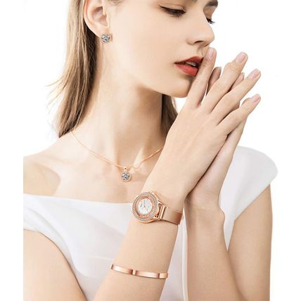 Mother'S Gifts for Mom Jewelry Set for Women, 4 Pieces Rose Gold Watch Necklace